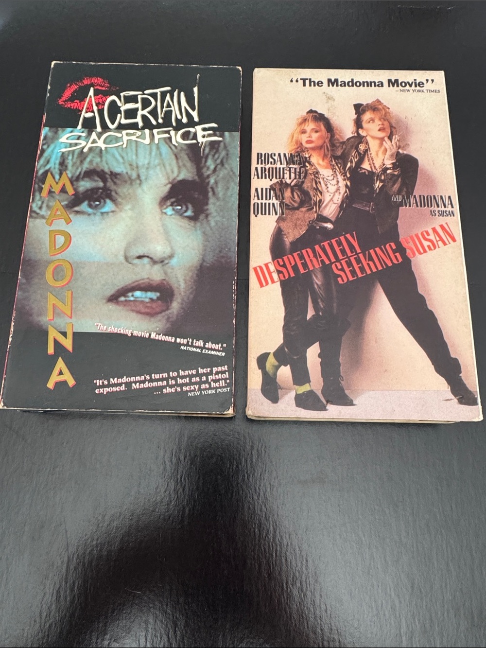 2 VHS 📼 Madonna lot - Desperately Seeking Susan, Acertain Sacrifice (rare). 💫